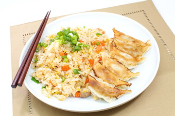 Fried rice with Fried dumplings set