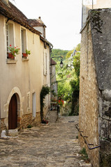 Cobbled path in a Medieval French Village