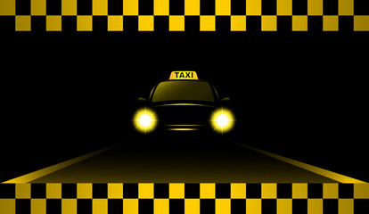 night taxi car on the road © mallinka1
