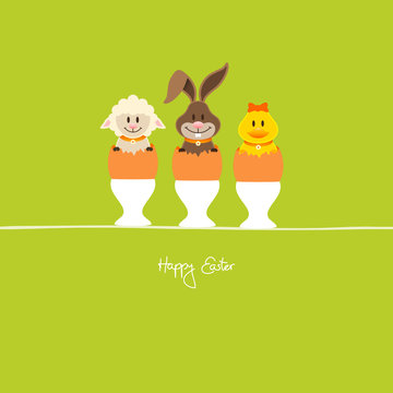 Lamb, Bunny & Duck Eggcup