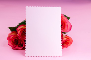 Blank papar with roses