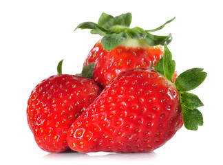 Fresa sobre fondo blanco.