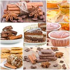 Collage of dessert.