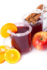 Two glass of mulled wine