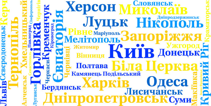 Ukrainian Cities tag cloud