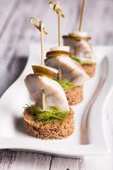 Herring canape