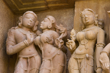 Khajuraho erotic carvings.