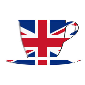 bandiera inglese su tazza di tè