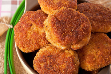 Fried cutlets in breadcrumbs 