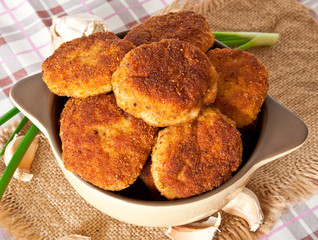 Fried cutlets in breadcrumbs 