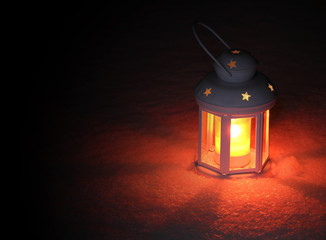 Laternenschein am Winterabend