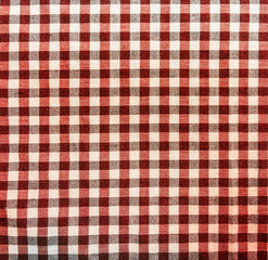 Red picnic tablecloth texture