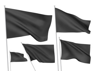 Black vector flags