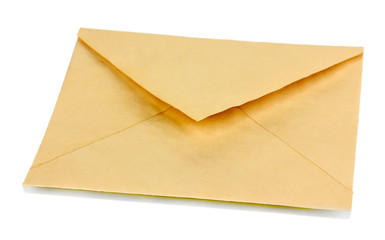 Old envelope isolated on white