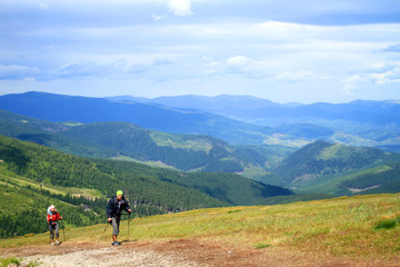 Obraz premium Summer hiking in the mountains.