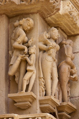 Fototapeta na wymiar Khajuraho Temple carvings.