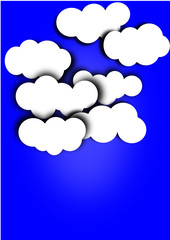 Weiße Wolke vor blauem Hintergrund