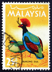Postage stamp Malaysia 1965 Crested Wood Partridge, Bird