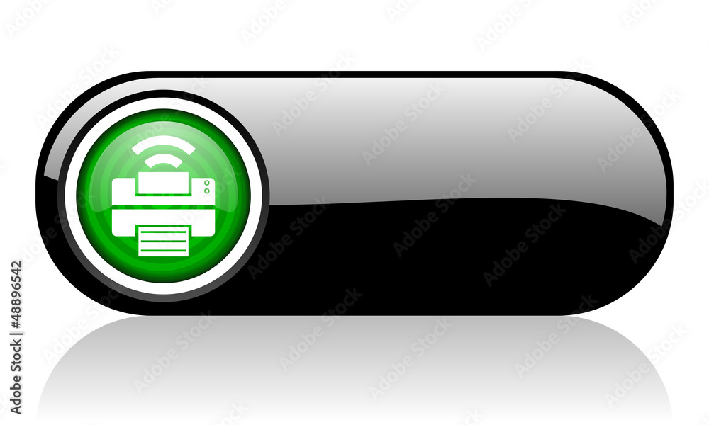 Poster print black and green web icon on white background