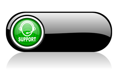 support black and green web icon on white background