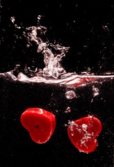 Valentine hearts make a splash