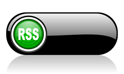 rss black and green web icon on white background