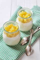 Fruit dessert with mango