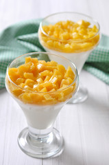 Dessert with peach