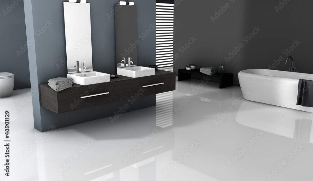 Wall mural modern bathroom