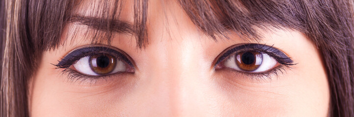 Fototapeta premium Close up of beautiful caucasian woman eyes