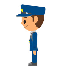 警察官　横向き
