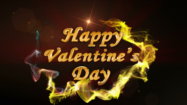 Happy Valentine's Day, Text in Particle Red - HD1080