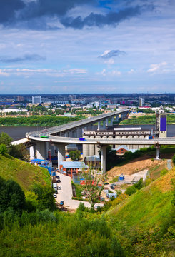 View of Nizhny Novgorod.  Metro Bridge