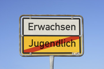 Obraz premium Schild Jugend Erwachsen 