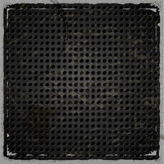 Metallic background with holes on a retro background