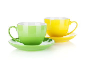 Set of colorful cups
