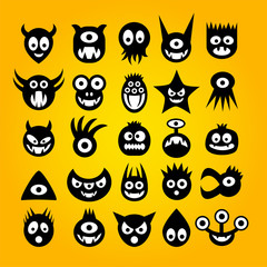 Set of funny monster icons.
