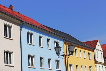Obraz premium Sanierte Wohnhäuser
