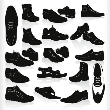 mens modern black shoes vetor