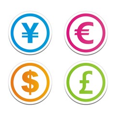 Fototapeta premium currency cirlce stickers