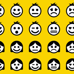 Emotions. Seamless pattern.