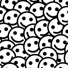 Smiling emoticons. Seamless pattern.