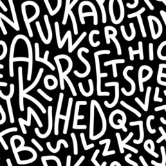 Hand drawn letters seamless pattern.