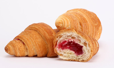 croissant with cherry jam
