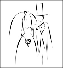 wedding - bride and groom sketch