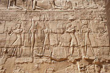 Carvings at the temple of Karnak