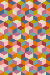 Seamless Pattern Cubes Retro