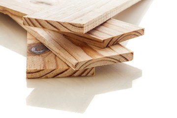 Wood planks on a white background