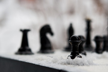 winter chess pieces pawn
