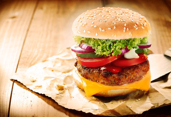 Delicious cheeseburger